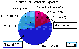 Pie Graph of Sources of Radiation Exposure