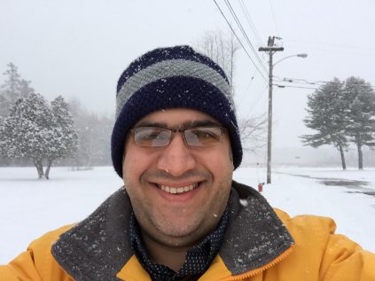 Firas Mahyob with a snowy background